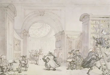 No.0613 De Westkamer en de Koepelkamer van de Oude Universiteitsbibliotheek, Cambridge, 1800